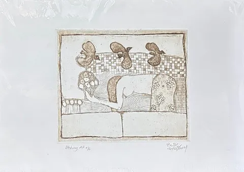 Frie was hare AP Etching By Pieter van der Westhuizen 230 x 250mm