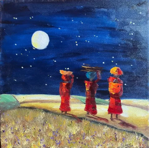 African Nights - Oil on Canvas by Cornelie Wolff