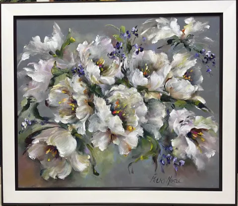 White flowers by Petro Neal 1000 x 850 mm by Petro Neal