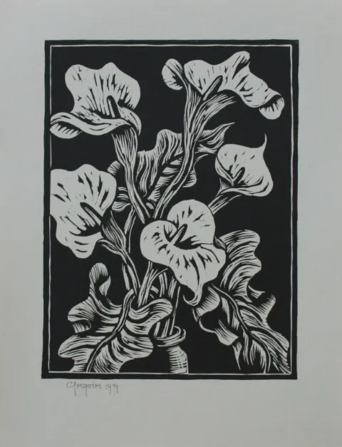 Linocut On Paper (A35190) by Gregoire Boonzaier