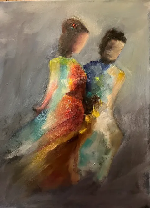 Expecting - Original Oil Painting by Cornelie Wolff