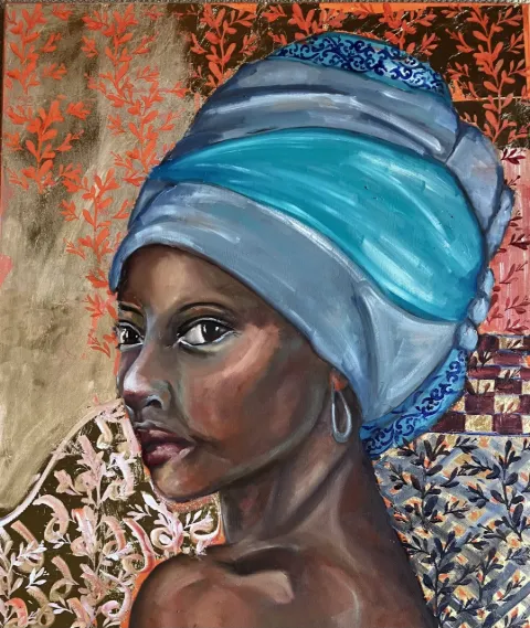 African Beauty Oil Painting by Cornelie Wolff