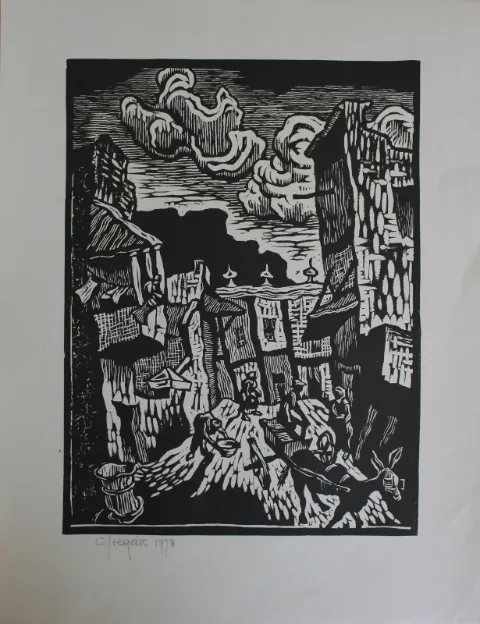 Linocut On Paper (A35174) by Gregoire Boonzaier