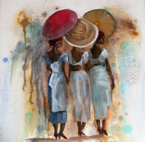 Ladies, oil on canvas by Cornelie Wolff