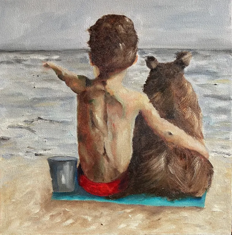 BFFs Original Oil Painting by Cornelie Wolff