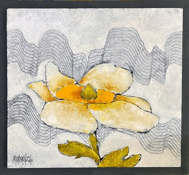 Flower on white by Michael Heyns 320 x 340mm