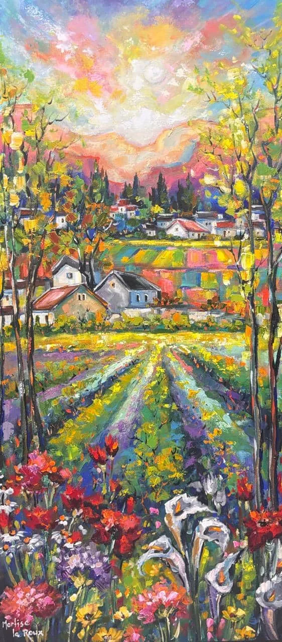 Landscape by Marlise Le Roux 520 x 1100 mm by Marlise Le Roux
