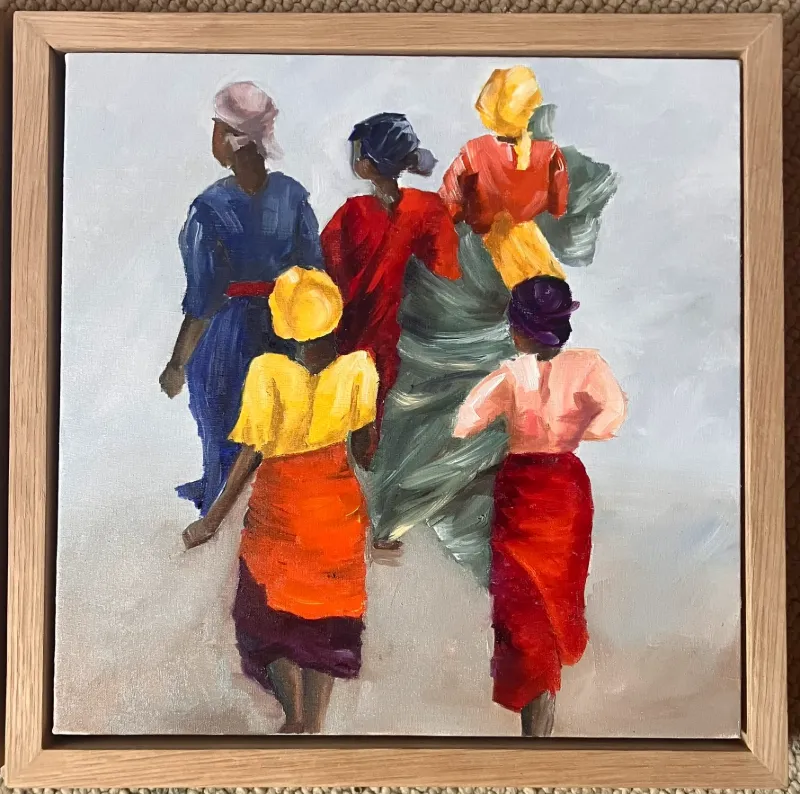 African Woman 3 Original Oil Painting by Cornelie Wolff