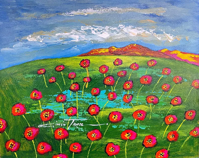 Field of poppies by Giorgio Trobec 500 x 400mm