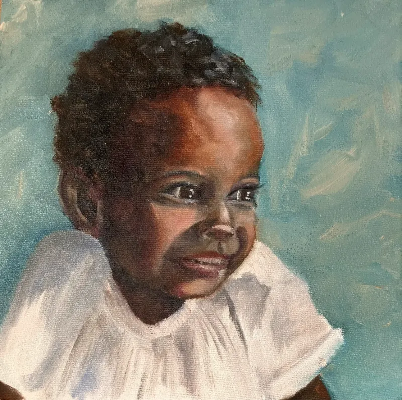 Friendly Girl Oil Painting by Cornelie Wolff