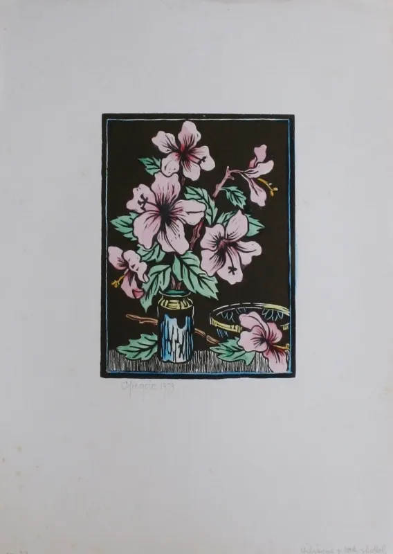 Water Colour on Paper Linocut by Gregoire Boonzaier