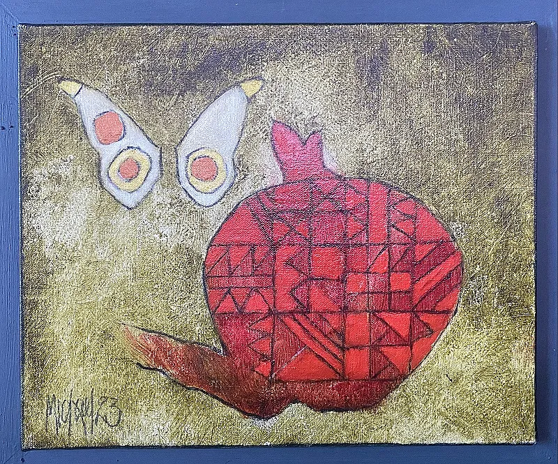 Patched Pomegranate by Michael Heyns 220 x 270mm