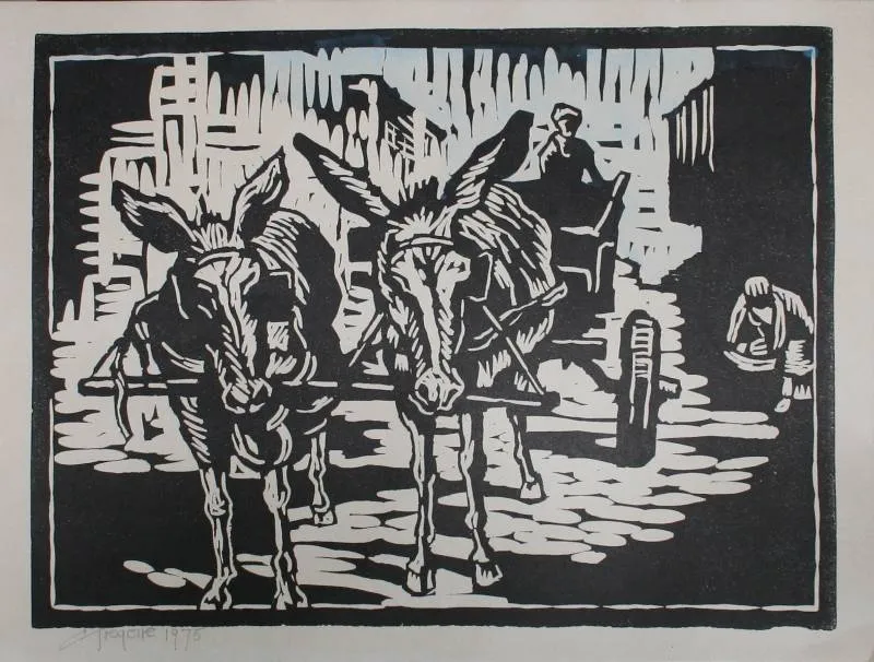 Linocut on Paper (A35399) by Gregoire Boonzaier