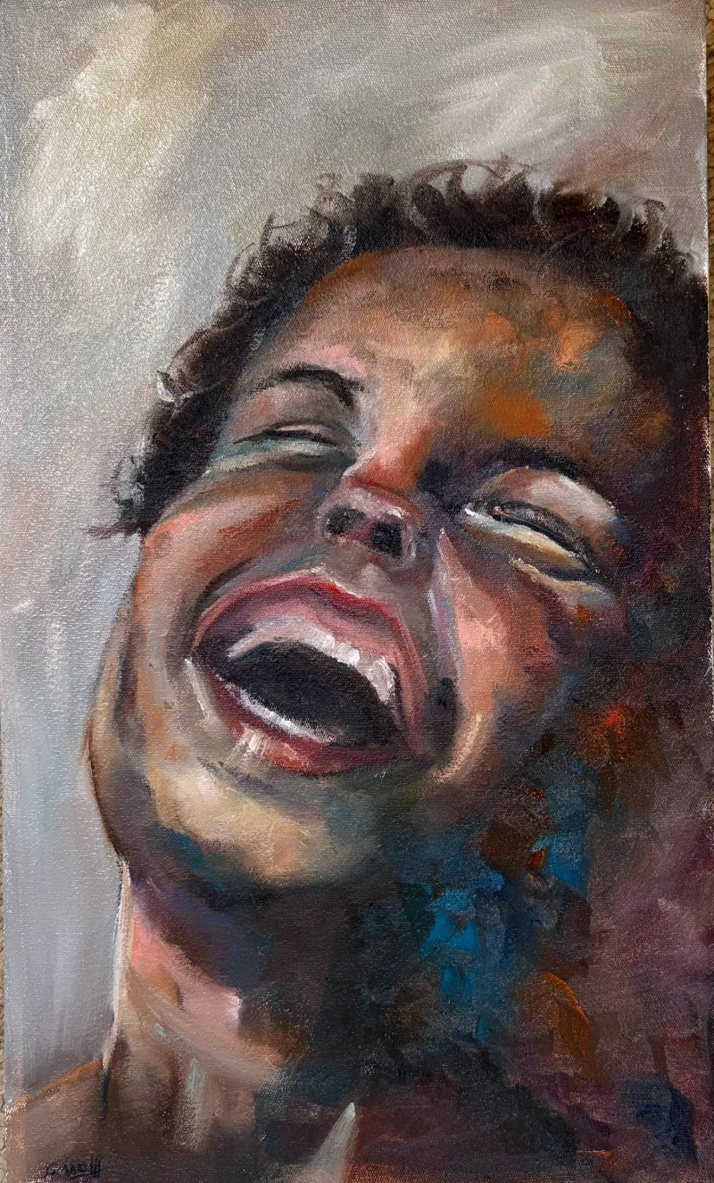 Laughter Oil on Canvas by Cornelie Wolff