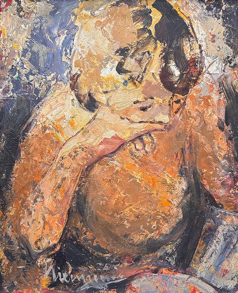 Woman Reading by Hennie Niemann Snr 250 x 210mm