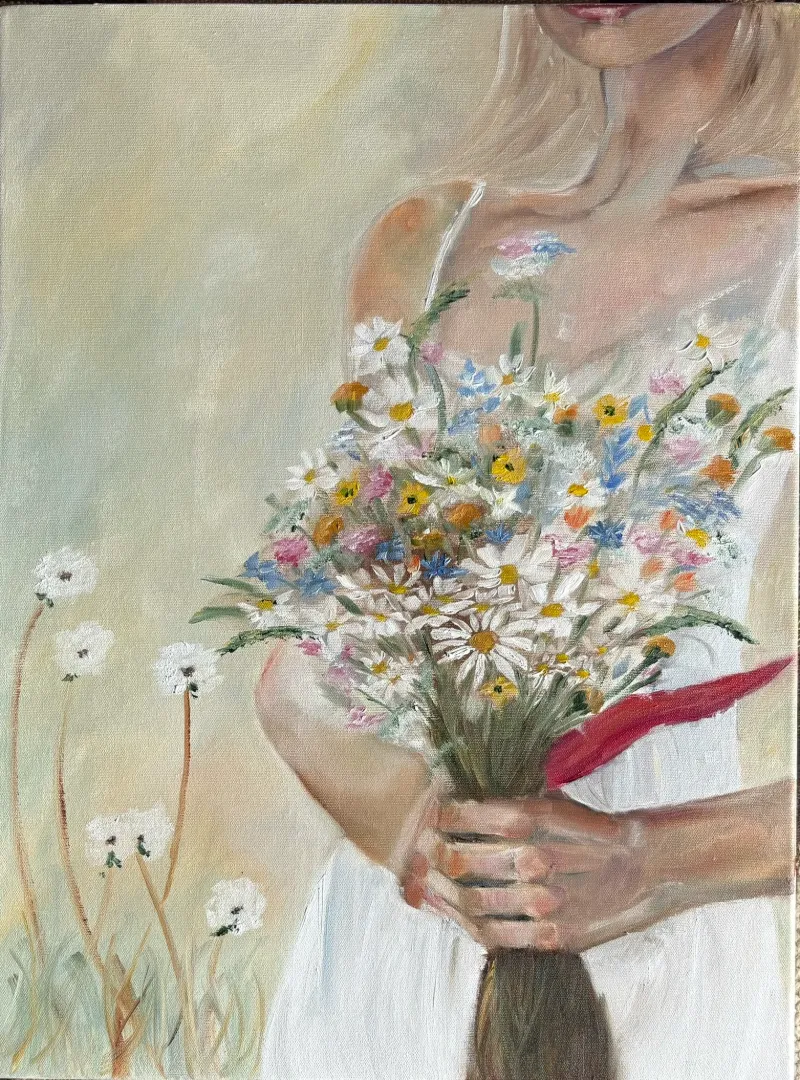 Bridal Bouquet - Oil Painting by Cornelie Wolff
