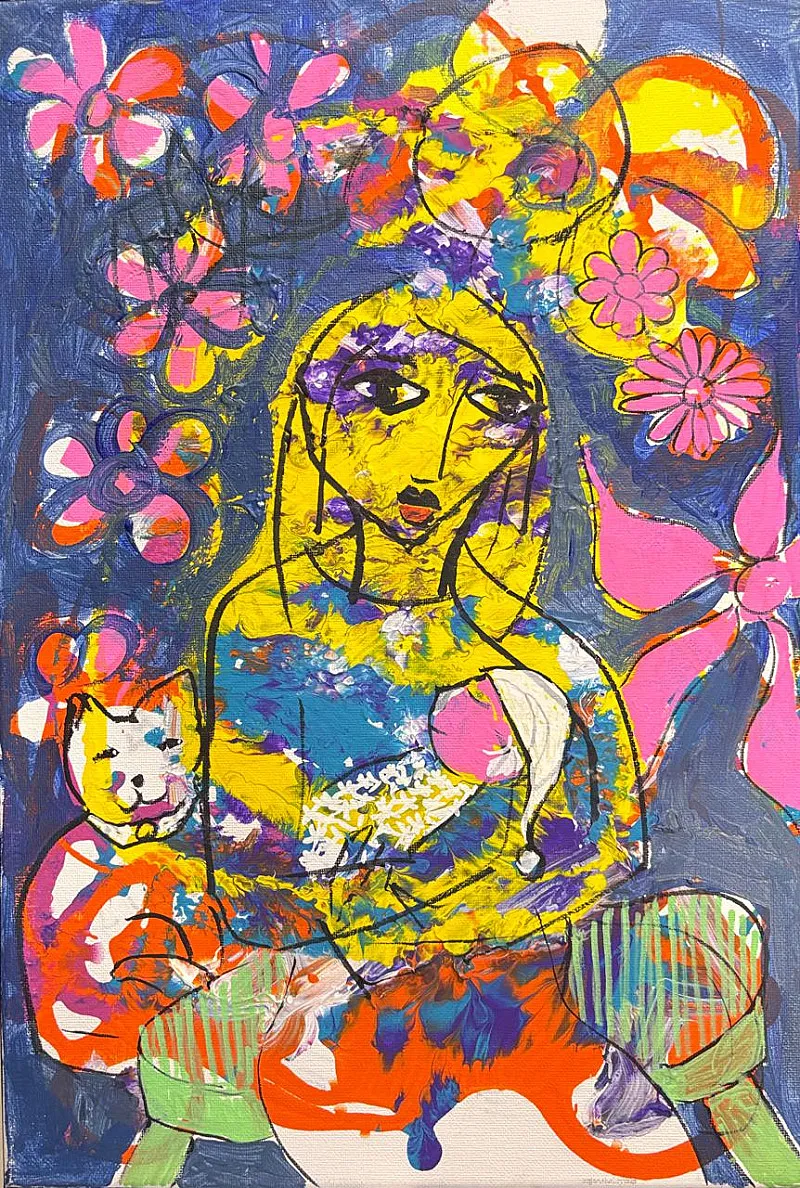Life with flowers by Therese Rink 455 x 300mm