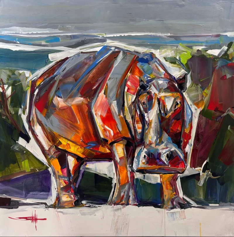 Hippo by Mind Shana 1000 x 1000 mm by Mind Shana