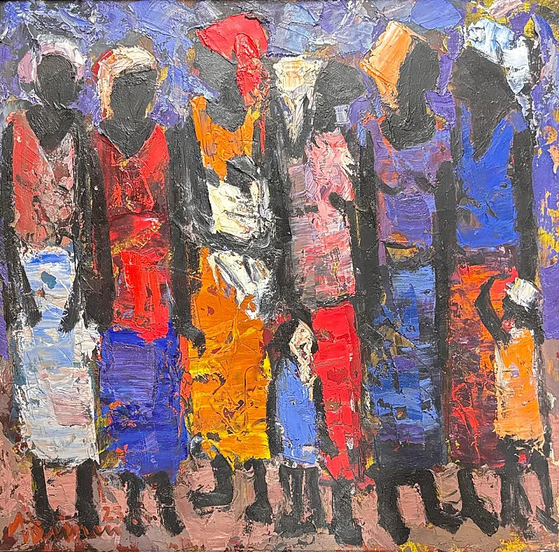 African Figures by Hennie Niemann Snr 395 x 400mm