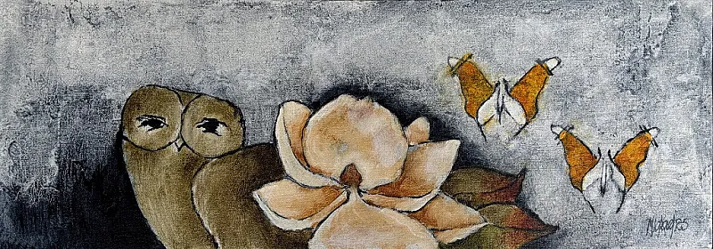 Magnolia Owl by Michael Heyns 250 x 700mm