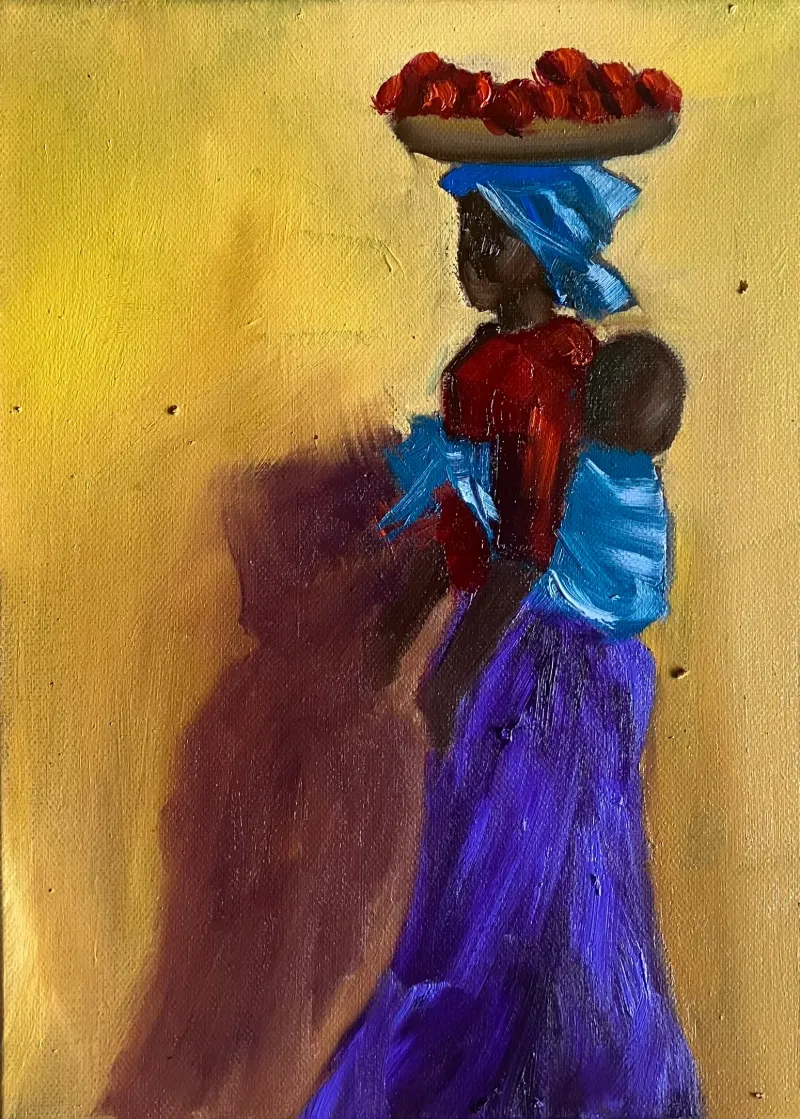 Yellow Wall - Oil on Canvas by Cornelie Wolff