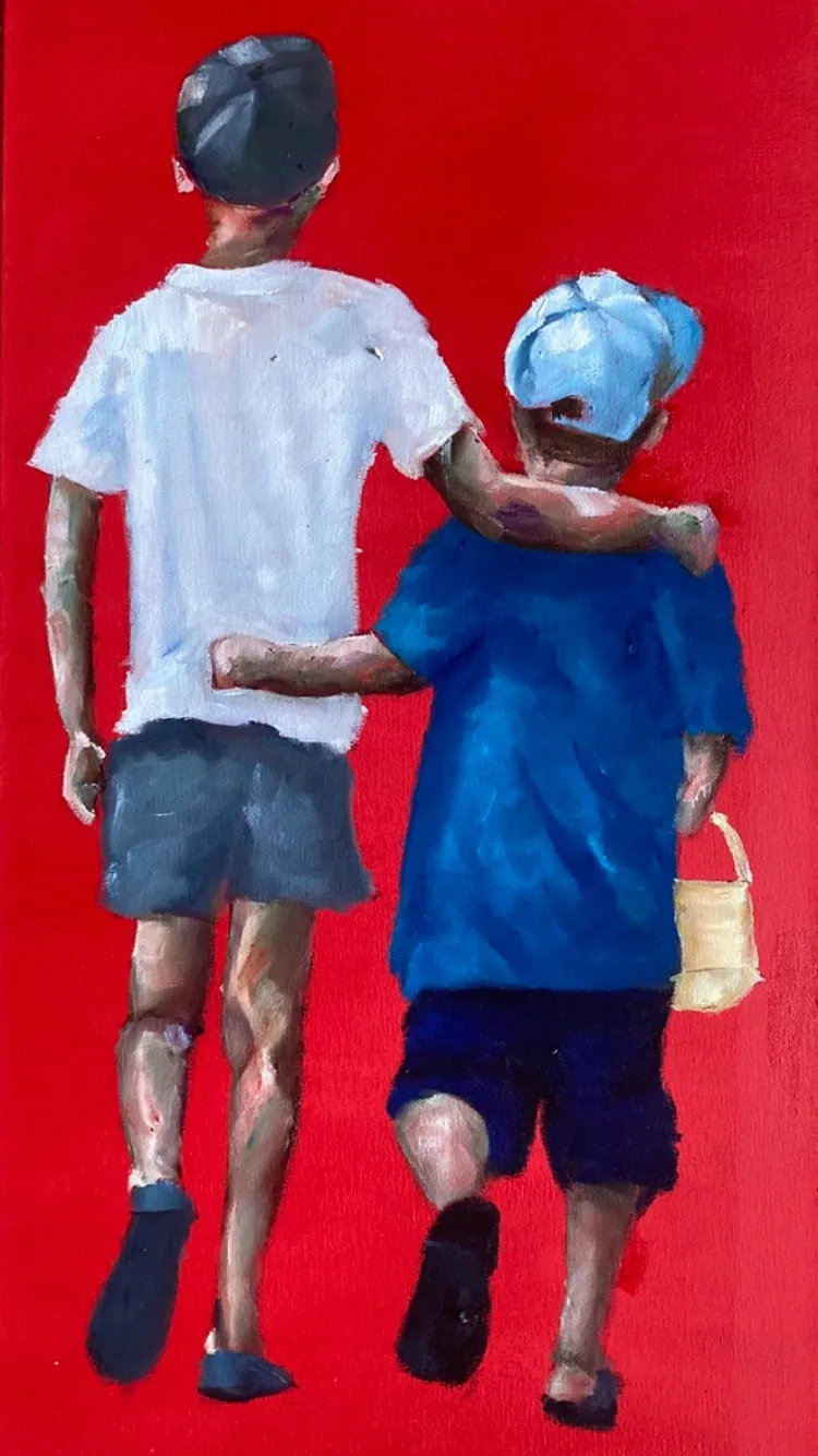 Brothers Original Oil Painting