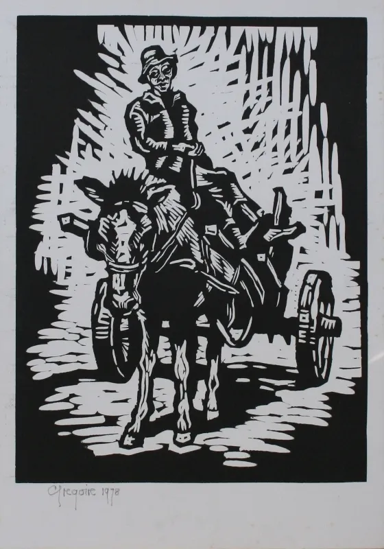Linocut on Paper (A35200) by Gregoire Boonzaier