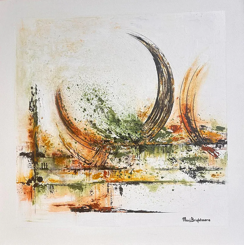 When Silence curves by Mari Brightmore 800 x 800mm