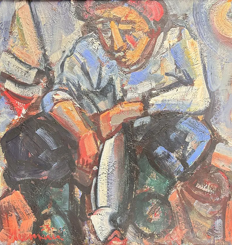 Fisherman by Hennie Niemann Snr 310 x 290mm