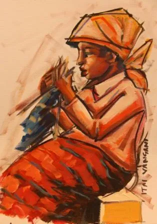 Acrylic painting (A25583) by Itai Vangani