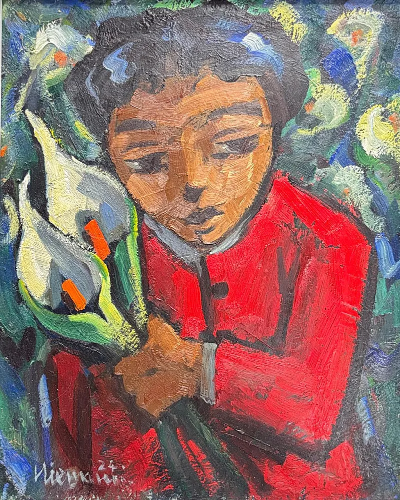 Arum lillies by Hennie Niemann Snr 350 x 280mm