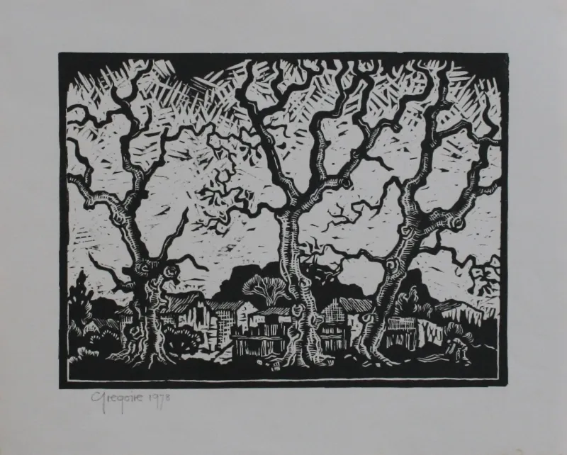 Linocut on Paper (A35193) by Gregoire Boonzaier