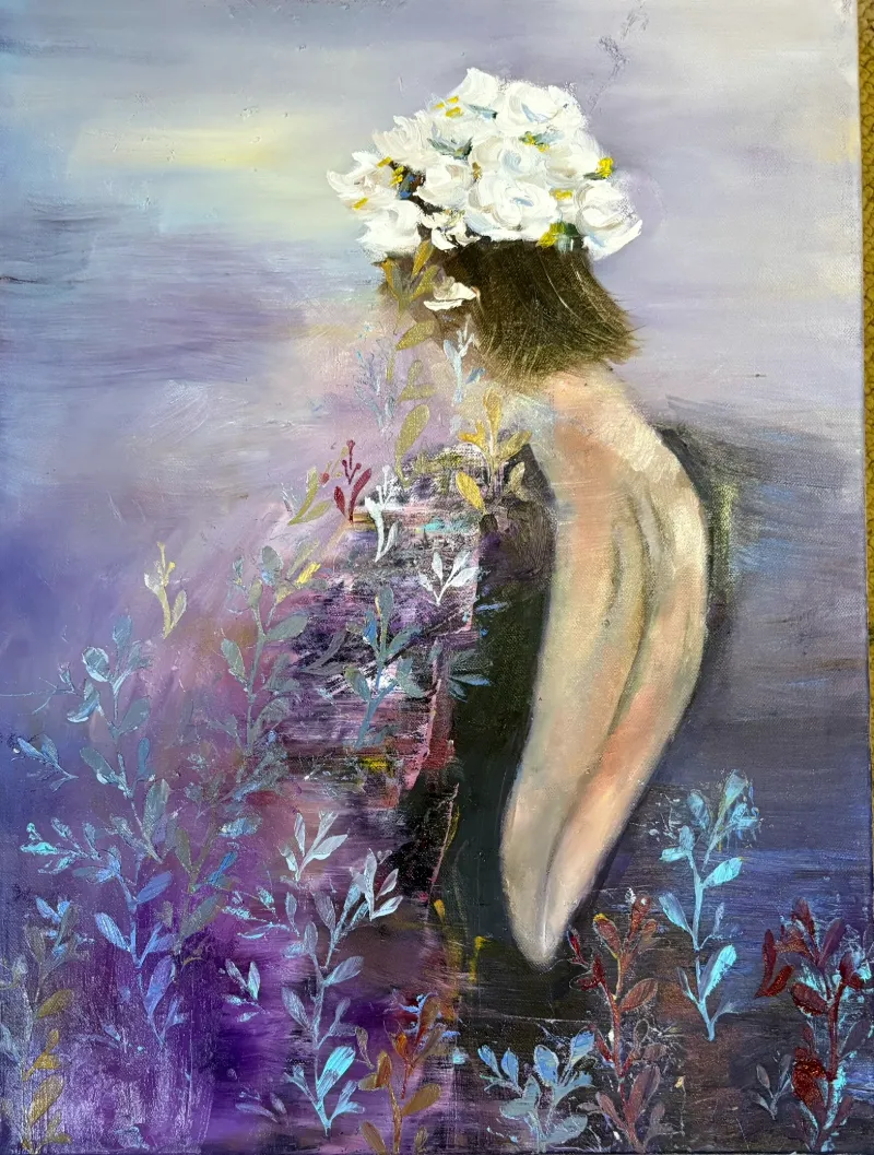 Purple - Oil Painting by Cornelie Wolff
