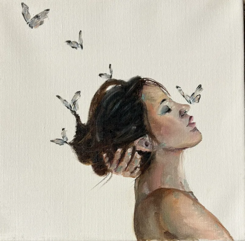 Butterfly Kisses - Oil on Canvas by Cornelie Wolff