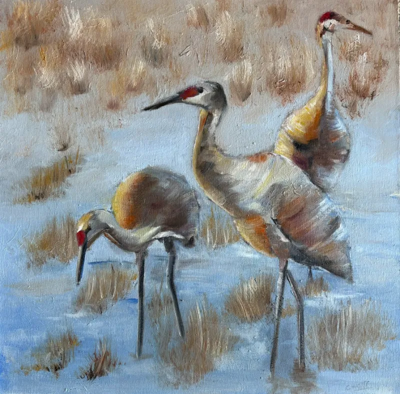 Feeding Time Oil Painting