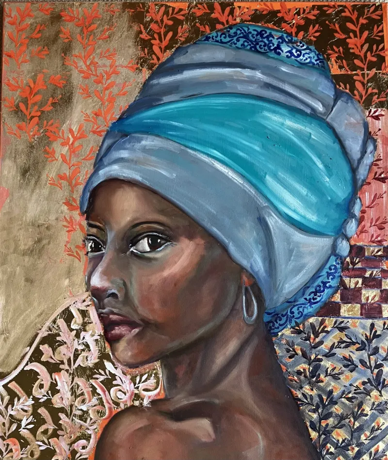 African Beauty Oil Painting by Cornelie Wolff