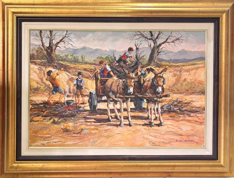 Donkey cart by Andre de Beer 900 x 600 mm by Andre de Beer