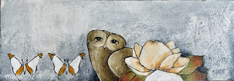 Magnolia Owl by Michael Heyns 250 x 700mm