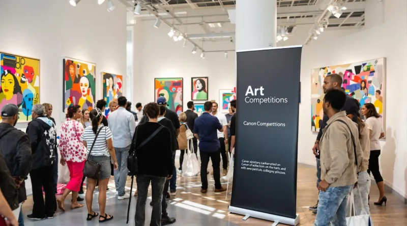 Diverse group at South African art competition exhibition opening