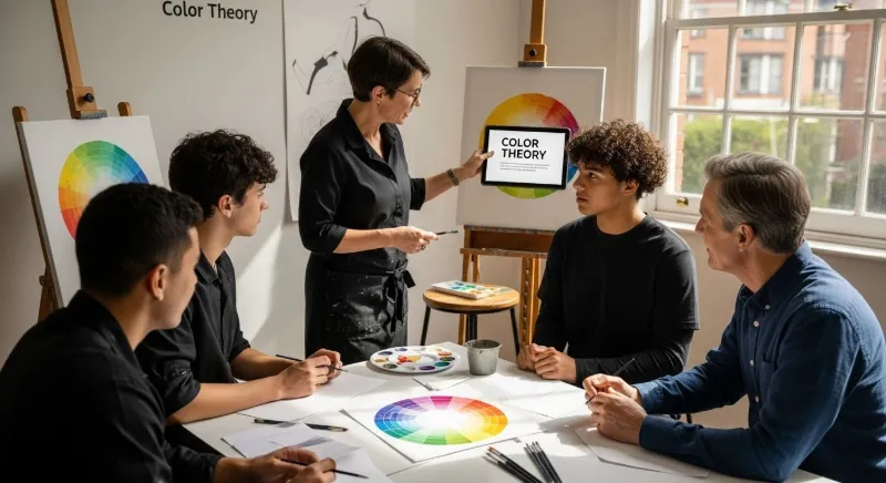 artist studio color wheel