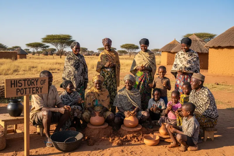 African pottery traditional village